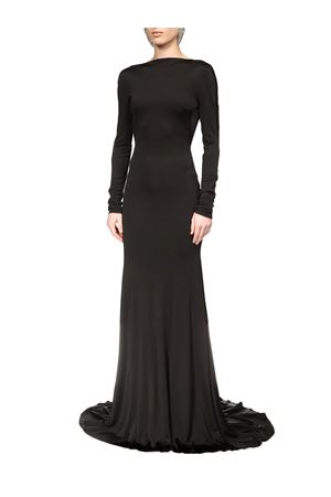 Gather Detail And Open Back Gown DAVID KOMA | PF25DK07DLBLACK